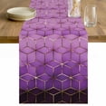 thumbnail image 1 of Purple Geometric Table Runner - 120 Inch Long Ombre Modern Abstract Art Cotton and Linen Blended Dress Scarves Farmhouse Table Runner for Kitchen Dining, Coffee Table, 13" x 120", 1 of 8