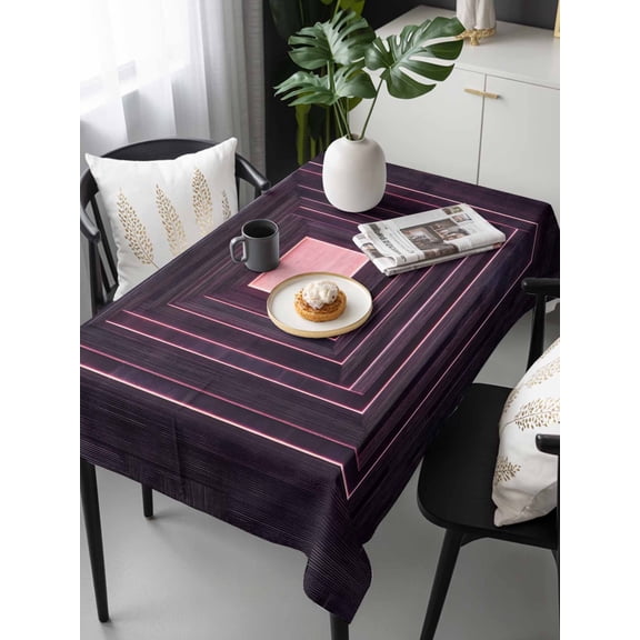 Purple Geometric Tablecloth Rectangle Table Cloths 54x108 ,Waterproof Outdoor Table Cloth Covers Decorative Table Protector ,Framed Abstract Art Modern Washable Table Cover for Kitchen Dinning Party