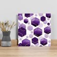thumbnail image 1 of Purple Geometric Wall Art Painting on Canvas, Gold White Hexagon Modern Canvas Art Home Prints Wall Art Framed Modern Artwork for Living Room Bedroom Wall Decor 8x8in, 1 of 3