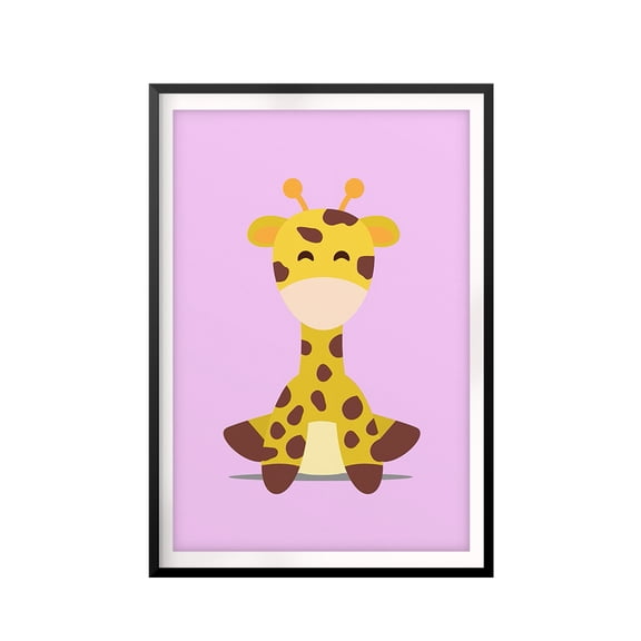Purple Giraffe 5 x 7 UNFRAMED Print Kids Wall Art