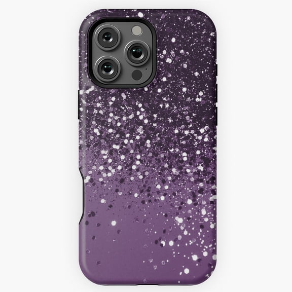 Purple Glam Glitter Effect Phone Case for iPhone 16 15 14 13 12 11 Pro Max M890735