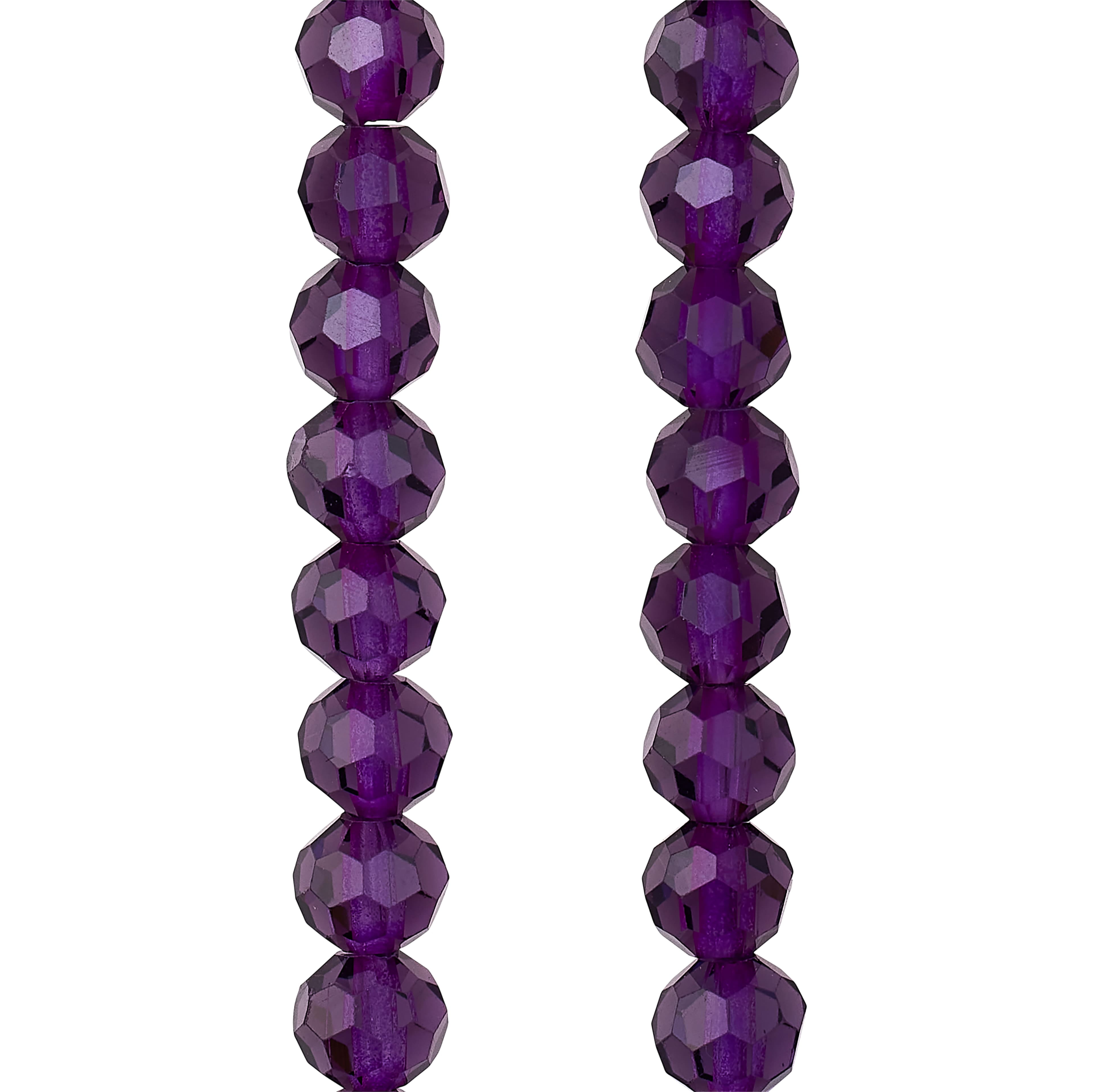 6mm Glass Flower Beads - Blue Lavender AB - 30 beads