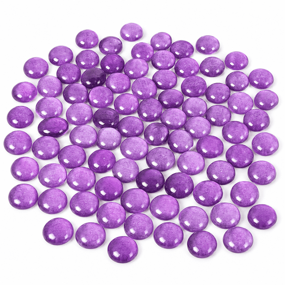 Purple Glass Gems Flat Marbles Beads