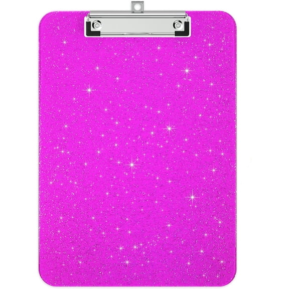 Purple Glitter Clipboard, Sparkly 8.5x11 Letter Size Clip Board for School