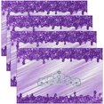 thumbnail image 1 of Purple Glitter Print Placemats Set of 4 Kitchen Dining Table 18"x12" Crown Decor Place Mats Diamond Print Table Place Mats Pastel Washable Fabric Decoration Table Mats Placemat(No Glitter), 1 of 4