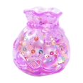 thumbnail image 1 of Purple Glitter Squishy Toy with Money Bag Design and Sparkling Beads, Single Piece, for Relaxation, 1 of 3