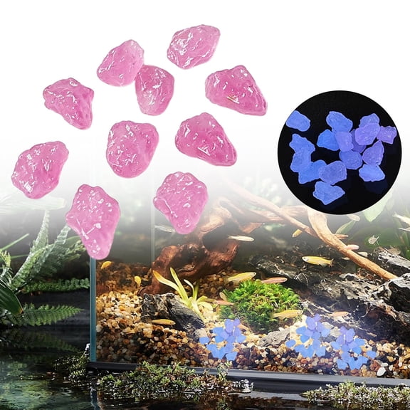 Purple Glow in The Dark Rocks,Night Guide Stones for Yard,Walkways,Fish Tanks & Landscaping,Glowing Stone Luminous Outdoor Decorative Rocks for Aquarium,Pathway,and Garden DIY Decor (10PCS)