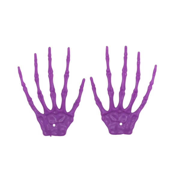 Purple Glow in The Dark Skeleton Hands Halloween Party Decoration Props Spooky Haunted House Decor Trick Or Treat Prank Novelty Ornaments Full Skeleton Hand Set of 2 for Indoor