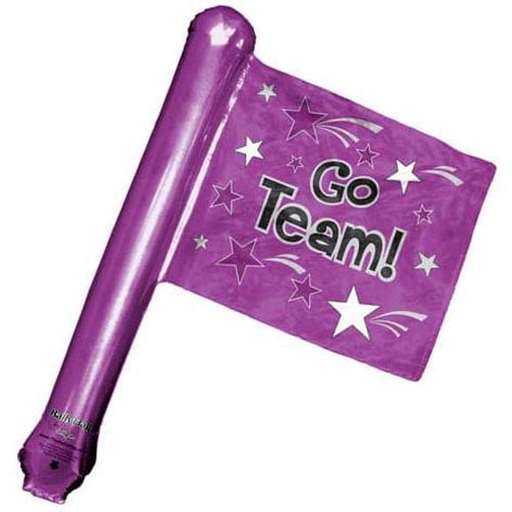 Purple 'Go Team' Inflatable Foil Flag (1ct)