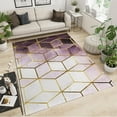 thumbnail image 1 of Purple Gold Abstract Geometry Area Rug, Modern Luxury Art Non-slip Washable Rug, Floor Rugs Comfortable With Non-slip Backing Ideal Carpet For Living Room Bedroom Dining Room 3 x 4ft, 1 of 6
