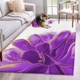 thumbnail image 1 of Purple Gold Area Rug 4x6 FT, Non Slip Kids Room Carpet, Abstract Flower Ombre Aesthetics Paint Washable Soft Floor Carpet Non-Shedding Throw Rug for Dorm Kitchen Study Room Home Office Bedside, 1 of 9