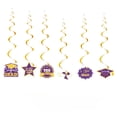 thumbnail image 1 of Purple Gold Birthday Party Decorations Set Hanging Ornaments Banner Pennant Tablecloth Plates Cups Straws Party Supplies, 1 of 5