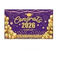 thumbnail image 1 of Purple and Gold Class of 2026 Banner Congrats Graduation Decorations - Large Graduation Backdrop, Congratulations Banner Grad Party Decorations Class of 2026-71x43 Inch, 1 of 3