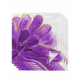 thumbnail image 1 of Purple Gold Cloth Napkins Set of 4 Reusable Dinner Napkins, Abstract Flower Ombre Aesthetics Paint Cocktail Napkin Washable Table Napkins for Wedding/Holiday Party/Baby Shower 20"x20", 1 of 7