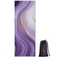 thumbnail image 1 of Purple Gold Marble Pattern Hot Yoga Mat Towel Non Slip for Hot Yoga - Quick-Drying Yoga Mat Cover with 4 Corner Pockets with Travel Bag - Hot Yoga Towel Non Slip Grip Moisture Wicking Sweat 70"x26", 1 of 6