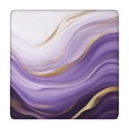 thumbnail image 1 of Purple Gold Marble Pattern Square Fitted Tablecloth with Elastic Edge,Square Table Cover,Washable Elastic Table Cover for Home Kitchen Party Decor 34"x34", 1 of 6