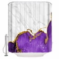 thumbnail image 1 of Purple Gold Marble Shower Curtain Set ，Waterproof Fabric Shower Curtains Abstract Wave Shower Curtains for Bathroom,Bathroom Decor 54x"78", 1 of 6