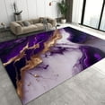 thumbnail image 1 of Purple Gold Marble Texture Area Carpet, Modern Gradual Light Luxury Bedroom Carpet, Machine Washable Soft Comfortable for Teen Room Living Room Office Dining Indoor Hallway 5x6ft, 1 of 6