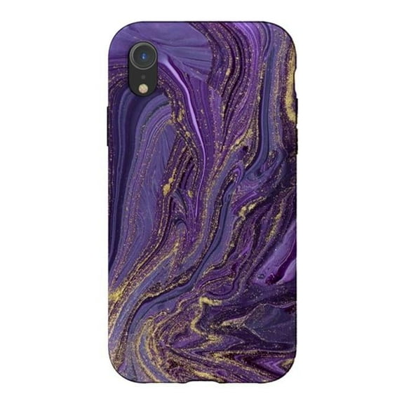 Purple & Gold Marble Tough Case for iPhone XR