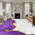 thumbnail image 1 of Purple Gold Marble Washable Living Room Rugs 5'x7', Abstract Wave Low Pile Throw Large Area Rugs Non-Slip Sturdy Edge Binding Carpet for Dining Room Bedside Kitchen, 1 of 9
