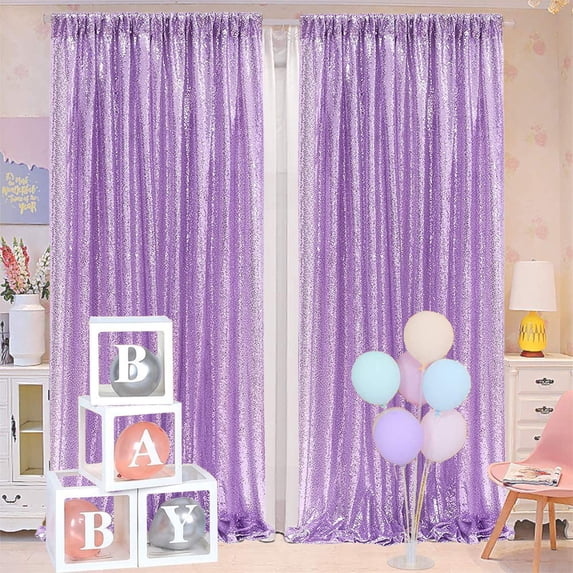 Purple Gold Sequin Backdrop Curtain 24x96 Inch Sparkle Photo Background for Wedding Party Decor