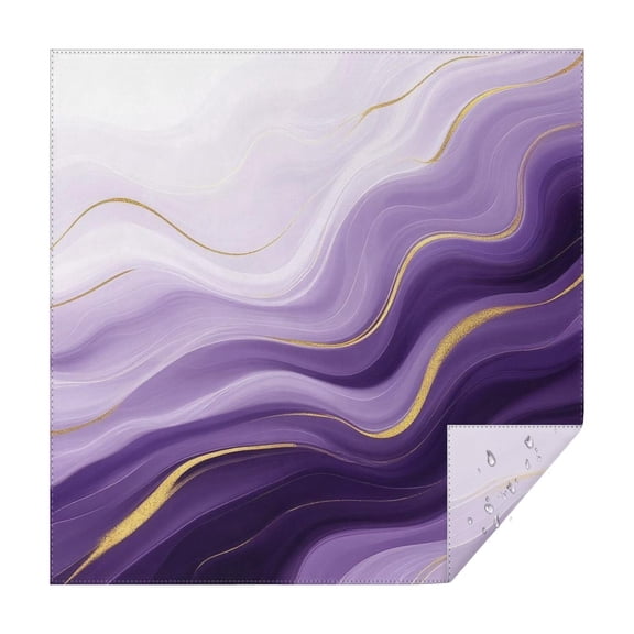 Purple Gold Wave Marble Square Tablecloth,Waterproof Square Table Cover,Wipeable Spillproof Washable Table Cover for Home Kitchen Party Decor 60"x60"(152x152cm)