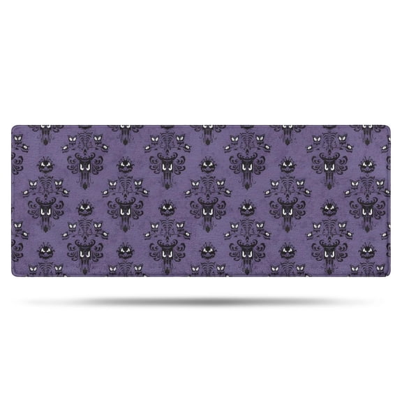 Purple Gothic Bat Pattern Bathroom Rugs Mat,Non Slip Microfiber Bathroom Rug,Rubber Backing,Soft Bathroom Mats for Bathroom Floor,Tub and Shower,60x24in(150x60cm)