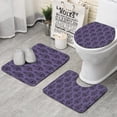 thumbnail image 1 of Purple Gothic Bat Pattern Bathroom Rugs Sets 3 Piece,Toilet Cover Set,Absorbent Non Slip Bathroom Mats Sets with U-Shaped Contour Rug Toilet Rug Set, 1 of 5