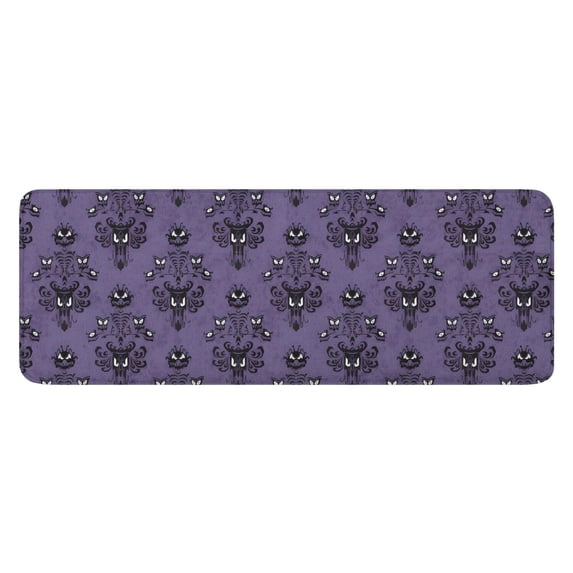 Purple Gothic Bat Pattern Kitchen Rug Mat,Kitchen Runner Rugs Non Skid Washable,Decorative Kitchen Floor Mats for Kitchen,Sink,Laundry,17"x47.2"