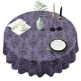 thumbnail image 1 of Purple Gothic Bat Pattern Round Tablecloth 60"x60",Wrinkle Wipeable Table Cloth for Kitchen Dining Room Picnic Patio Party, 1 of 6