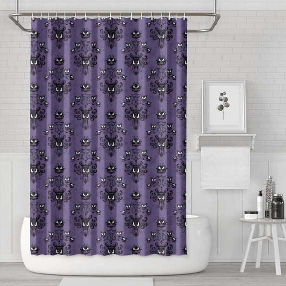 Purple Gothic Bat Pattern Shower Curtain 72"x72" ,Bathroom Decorative Shower Curtains Set with 12 Hooks,Modern Waterproof Washable Shower Curtain