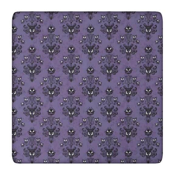 Purple Gothic Bat Pattern Square Fitted Tablecloth with Elastic Edge,Square Table Cover,Washable Elastic Table Cover for Home Kitchen Party Decor 36"x36"