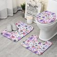 thumbnail image 1 of Purple Gothic Cat Crystal Pattern Bathroom Rugs Sets 3 Piece,Toilet Cover Set,Absorbent Non Slip Bathroom Mats Sets with U-Shaped Contour Rug Toilet Rug Set, 1 of 5
