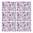 thumbnail image 1 of Purple Gothic Cat Crystal Pattern Summer Placemats Table Placemats Set Of 6-Linen Kitchen Washable Placemats Table Mats 11.8"x17.7" Non-Slip Heat Resistant, 1 of 5