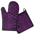 thumbnail image 1 of Purple Gothic Floral Pattern Kitchen Oven Mitt and Pot Holder Sets 2 Pcs for Baking, Cooking and Grilling, Heat Resistant Up To 392 °F, 1 of 7