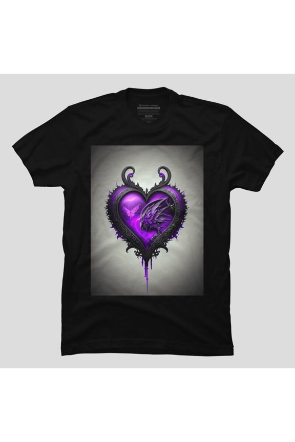 Purple Gothic Heart Funny Edgy Goth Love Symbol Parody H31565 Unisex T-Shirt, Up to 5XL Available