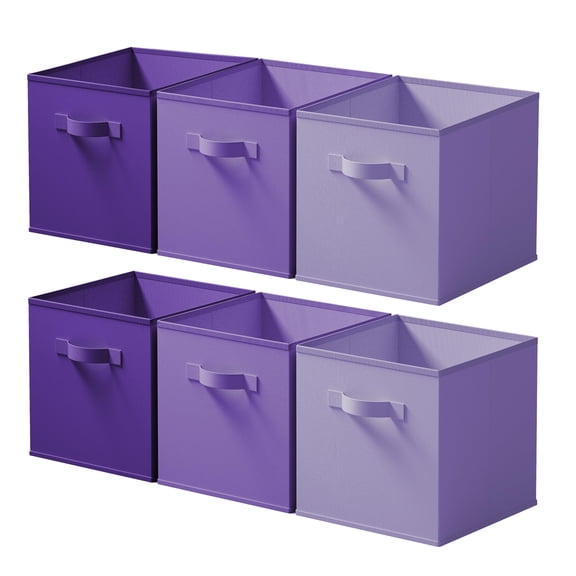 Purple Gradient 11 Inch 6 Pack Fabric Storage Bin