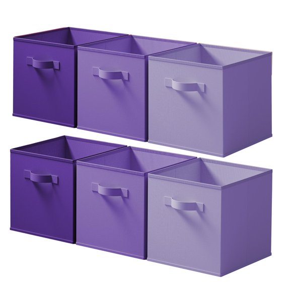 Purple Gradient 13 Inch 6 Pack Fabric Storage Bin Organizer