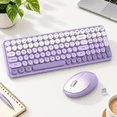 Purple Gradient 2.4G Wireless 100-Key Typewriter Style and Mouse Combo ...