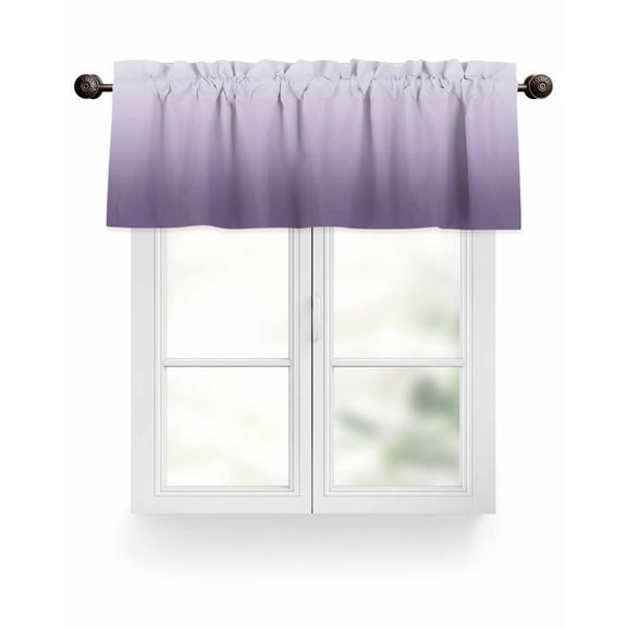 Purple Gradient Kitchen Valances for Windows Abstract Watercolor Valance Curtains for Kitchen /Living Room/Bedroom/ Bathroom Decor, 54"x18 " ,Rod Pocket 1 Panel,