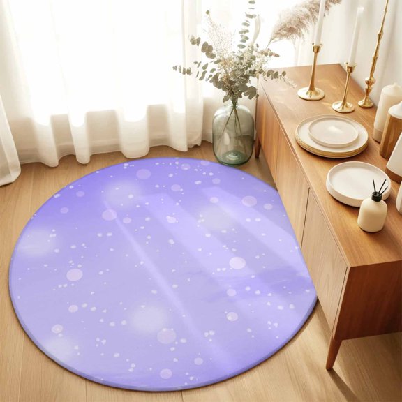 Purple Gradient Polka Dots Round Area Rug 3ft,Living Room Rug Non-Slip Washable Circle Rugs Pad,Minimalist Style Soft Floor Carpet for Bedroom Dining Room