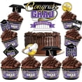 thumbnail image 1 of Purple Graduation Cake Topper & Purple Graduation Cupcake Toppers Kit, 1 of 8