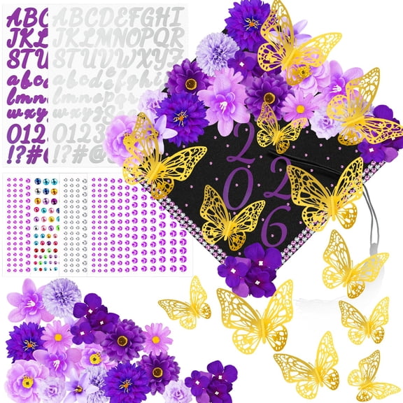 Purple Graduation Cap Decoration Kit DIY Party Crafts