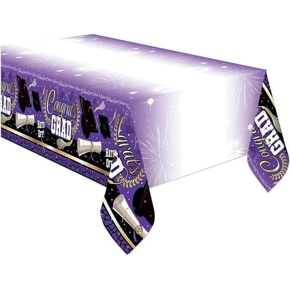 Purple Graduation Tablecloth 2 Pack - Purple Graduation Party Supplies