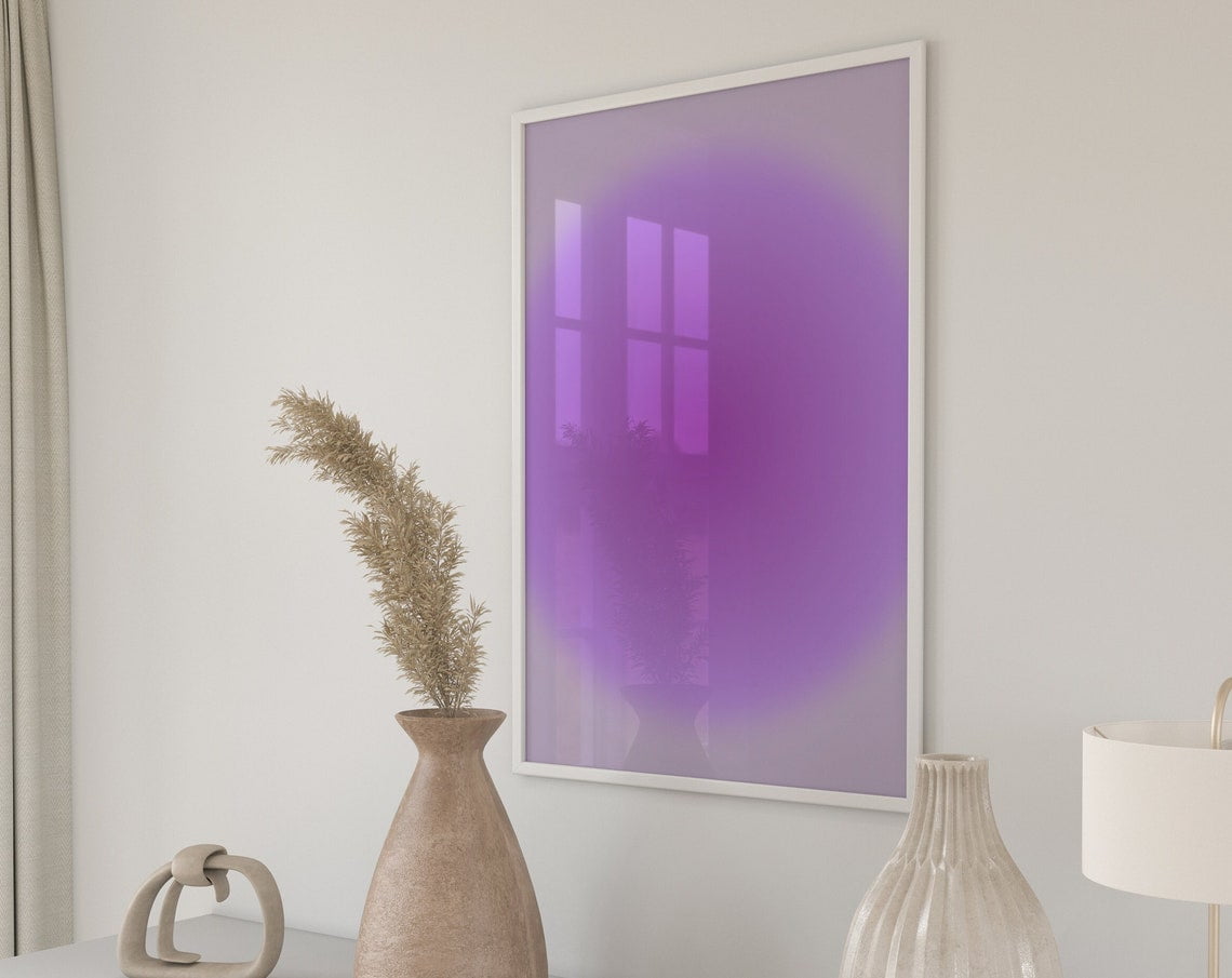 Purple Grainy Gradient Affirmation Poster Trust The Process, Retro Aura ...