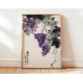 thumbnail image 1 of Purple Grape Chinese Ink Wall Art Print, Unframed Paper Poster 16x20in, 1 of 4