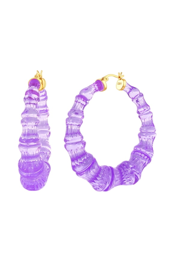 Purple Grape Lucite Bamboo Hoops