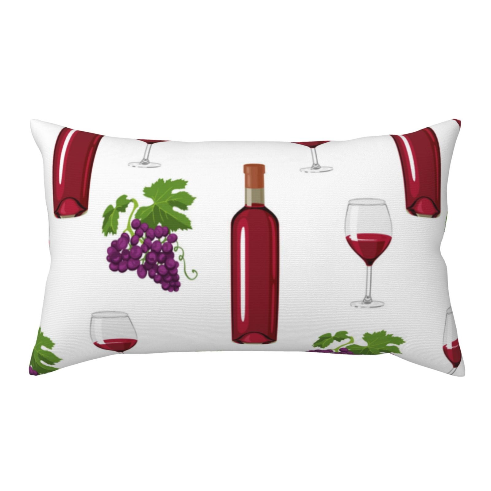 Purple Grapes and Red Wine Glasses King Pillow Cases Standard Size