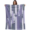 thumbnail image 1 of Purple Gray Blanket Soft Cozy Warm Throw Blanket for Couch, Plush Fuzzy Flannel Fleece Blankets for Sofa, Vintage Farmhouse Ombre Wooden Grain Bed Blankets Lightweight Gifts for Women, 40"x50", 1 of 9