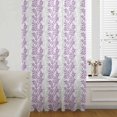 thumbnail image 1 of Purple Gray Botanical Sheer Curtains 45 Inch Length, Light Filtering Voile Curtain Panel, Pastoral Spring Summer Leaf Aesthetics Rod Pocket Drapes Window Treatments for Living Room Bedroom 52"x45", 1 of 9